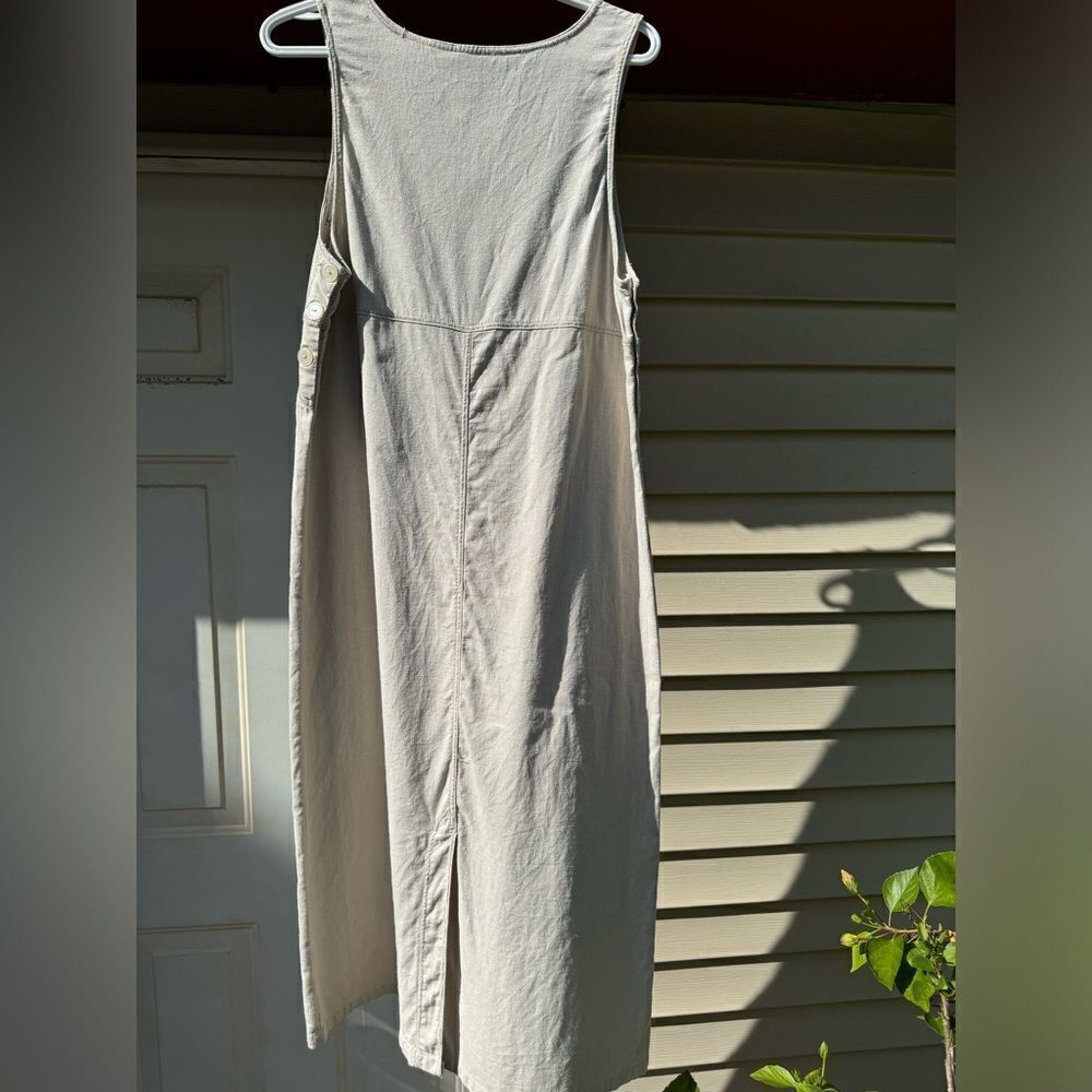 White Stag Linen Blend Lagenlook Tank Maxi Dress Shift Boho Size M Coastal Airy — image 5 of 8